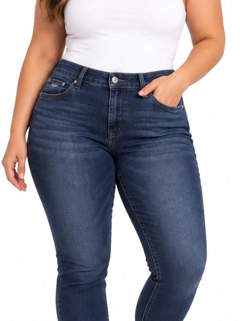 G by Giuliana Women’s 1X Dark Wash Stretch Slim Straight Leg Jeans